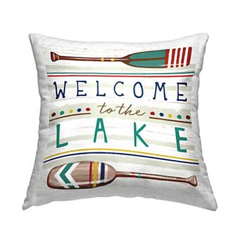 Stupell Home Decor Welcome to Lake Boat Oars Throw Pillow