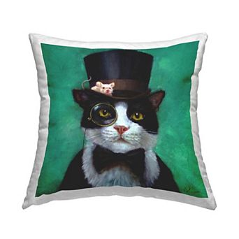 Stupell Home Decor Good Sir Top Hat Cat Throw Pillow