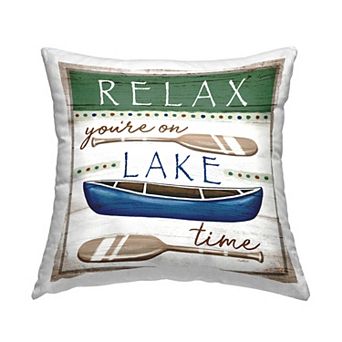 Stupell Home Decor Lake Time Canoe Throw Pillow