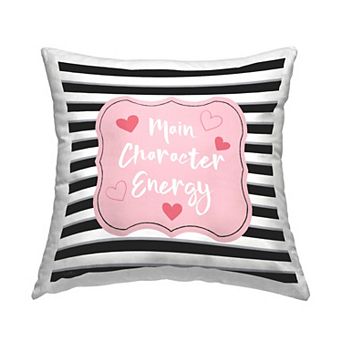 Stupell Home Decor Main Character Energy Striped Throw Pillow