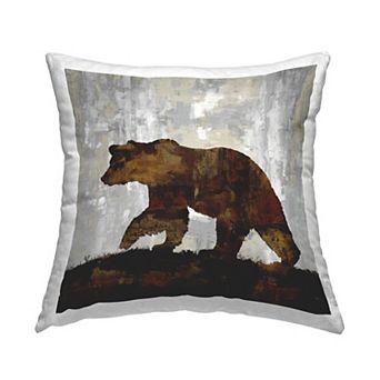 Stupell Home Decor Rustic Brown Bear Throw Pillow