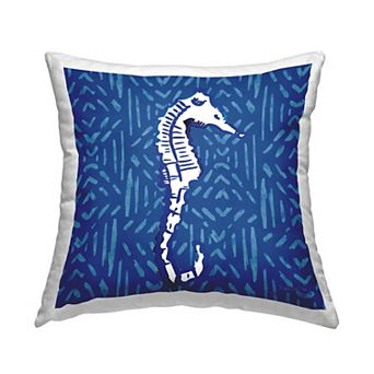 Stupell Home Decor White Seahorse Decorative Throw Pillow