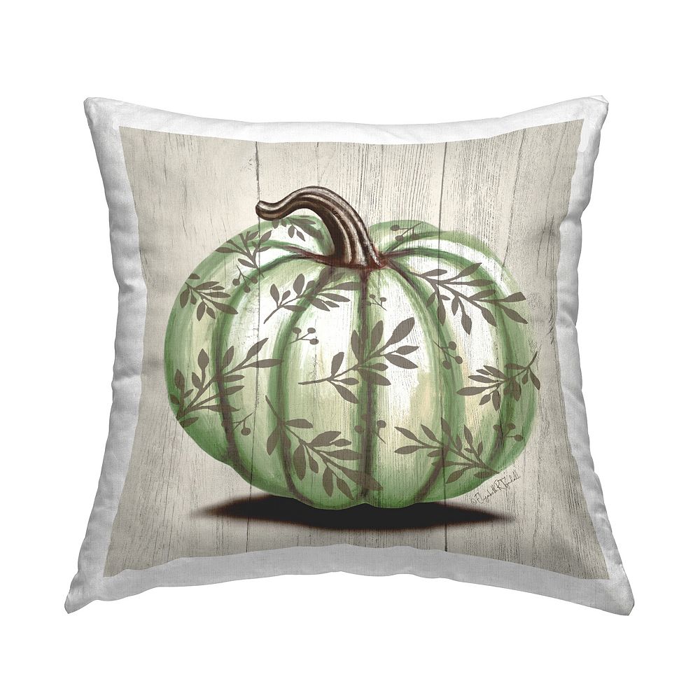 Stupell Home Decor Green Botanical Pumpkin Autumn Throw Pillow