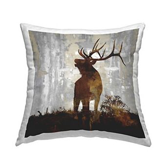 Stupell Home Decor Rustic Brown Buck Throw Pillow