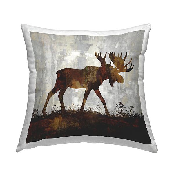 Stupell Home Decor Rustic Moose Throw Pillow