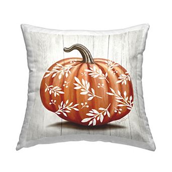 Stupell Home Decor Rustic Botanical Pattern Pumpkin Throw Pillow
