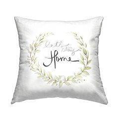 Let's Stay Home Script Decorative Pillow Cover, Lush Decor