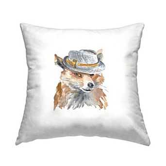 Stupell Home Decor Fox Wearing Fedora Hat Throw Pillow
