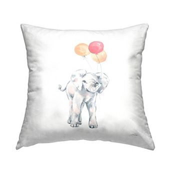 Stupell Home Decor Baby Elephant Holding Balloons Decorative Throw Pillow