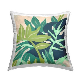 Stupell Home Decor Abstract Layered Botanical Leaf Decorative Throw Pillow