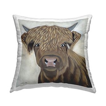 Stupell Home Decor Highland Cow Calf Throw Pillow