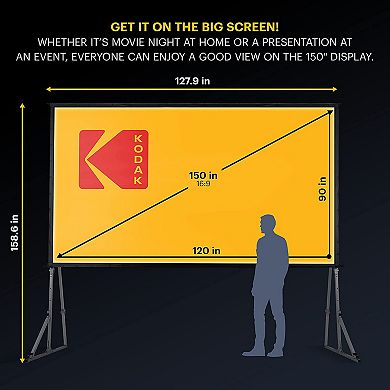 Kodak 150" Portable Projector Screen with Stand and Carry Case