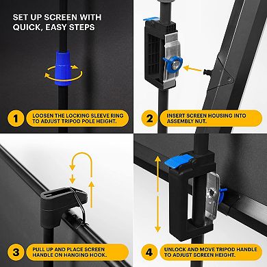 KODAK 60” Portable Projector Screen, Lightweight Projection Screen with Tripod Stand & Carry Bag