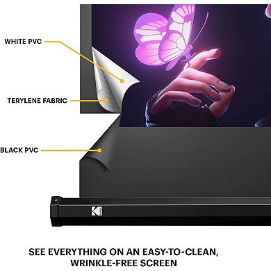 KODAK 80” Portable Projector Screen, Lightweight Projection Screen with Tripod Stand & Carry Bag