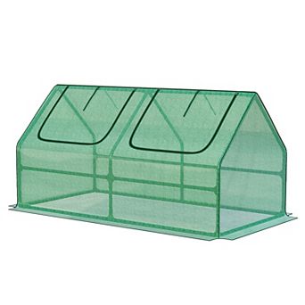 Aoodor 4 ft. x 2 ft. x 2 ft. Mini Greenhouse with 2 Zipper Doors - Green
