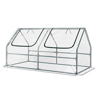 Aoodor 4 ft. x 2 ft. x 2 ft. Mini Greenhouse with 2 Zipper Doors - Green