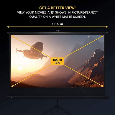 KODAK 100” Portable Projector Screen, Lightweight Projection Screen with Tripod Stand & Carry Bag