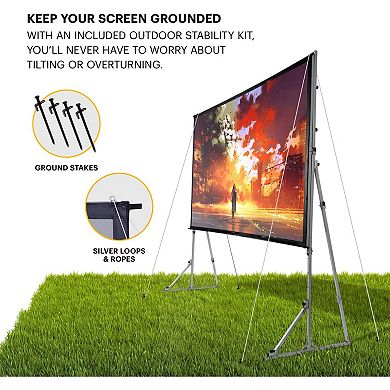 Kodak 150" Dual Portable Projector Screen with Stand and Carry Case