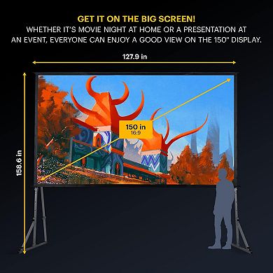 Kodak 150" Dual Portable Projector Screen with Stand and Carry Case
