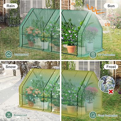 Aoodor 6 ft. x 3 ft. x 3ft. Mini Greenhouse with 2 Zipper Doors, 3 Covers