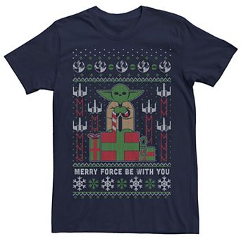 Men's Star Wars Yoda Christmas Sweater Graphic Tee