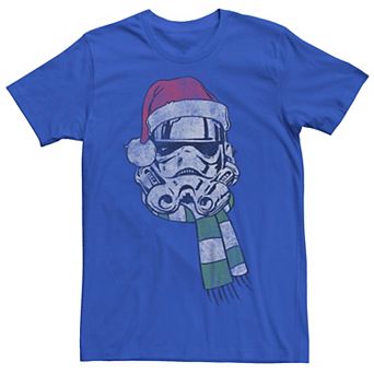 Men's Star Wars Storm Trooper In Santa Hat And Scarf Graphic Tee