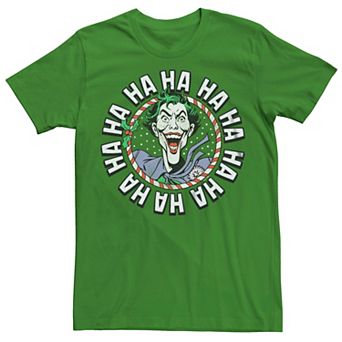 Men's Batman The Joker Candy Cane Wreath Graphic Tee