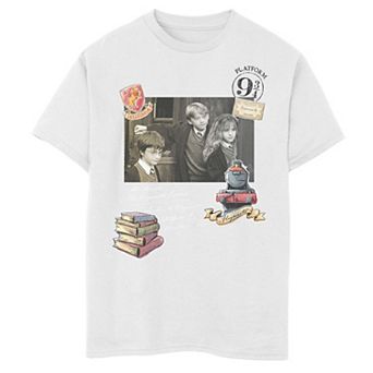 Boys 8-20 Harry Potter Harry Ron & Hermione Scrapbook Photo Graphic Tee