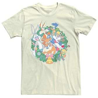 Men's Looney Tunes Christmas Wreath Graphic Tee