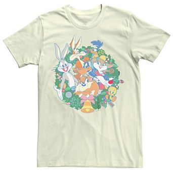 Men's Looney Tunes Christmas Wreath Graphic Tee