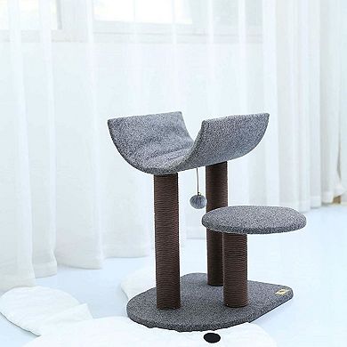 Catry Chocolate Tower Cat Tree with Cradle Bed