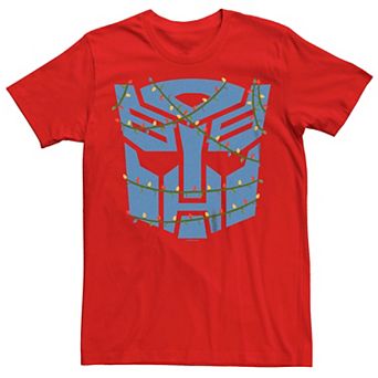 Men's Transformers Autobot Emblem Christmas Lights Graphic Tee