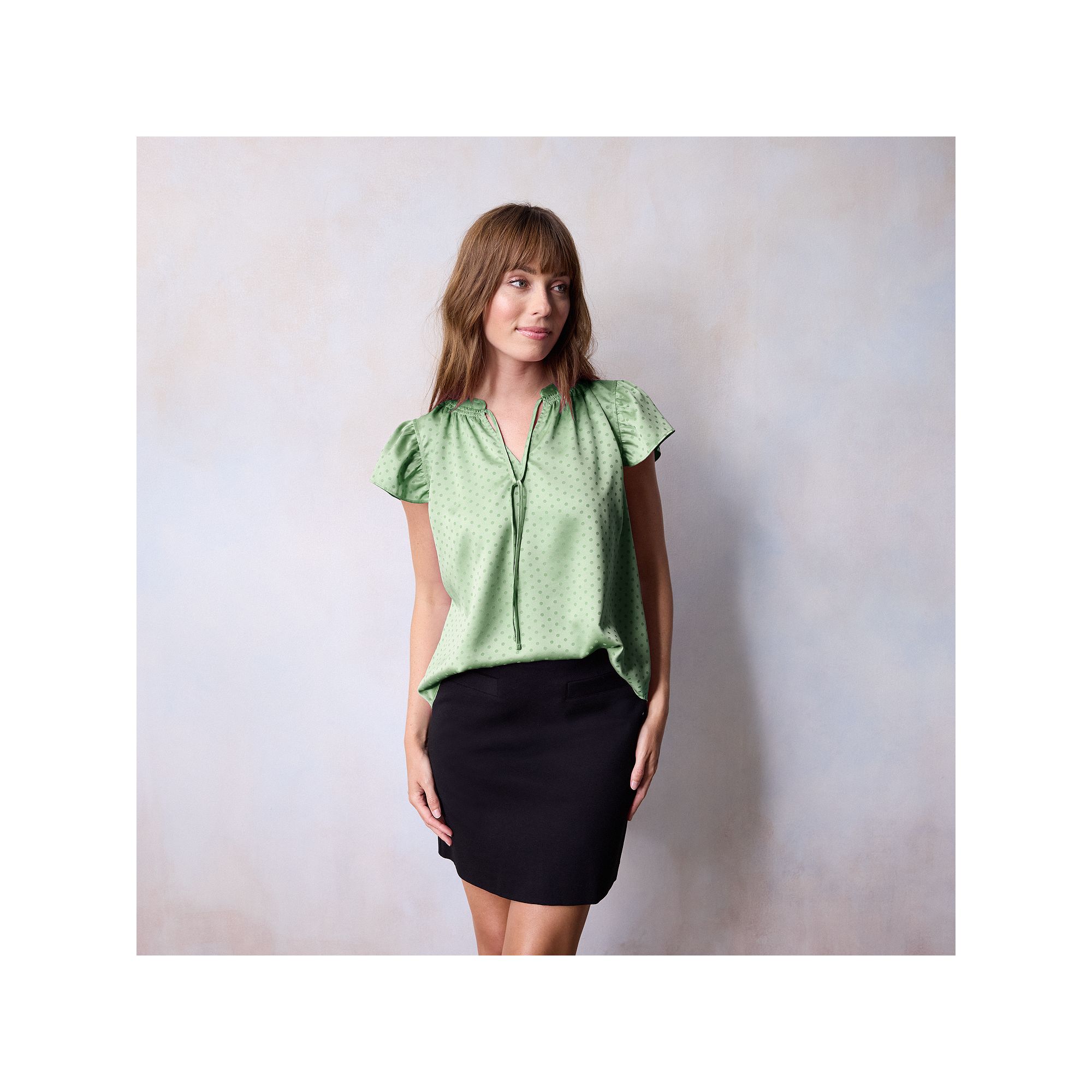 Womens LC Lauren Conrad Tie Front Ruffled V-Neck Shell, Size: XS, Valor Gr