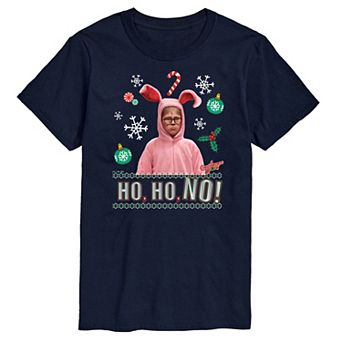 Big & Tall A Christmas Story Ho Ho Ho Pink Bunny Graphic Tee