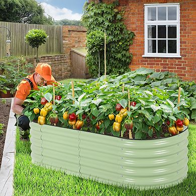 Aoodor 4 in 1 Modular Aluzinc Metal Raised Garden Bed - silver
