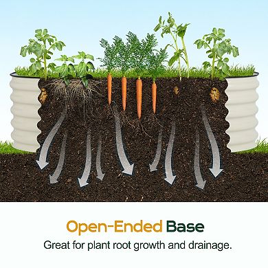 Aoodor 4 in 1 Modular Aluzinc Metal Raised Garden Bed - silver