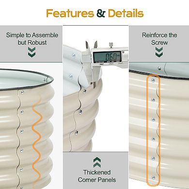 Aoodor 4 in 1 Modular Aluzinc Metal Raised Garden Bed - silver