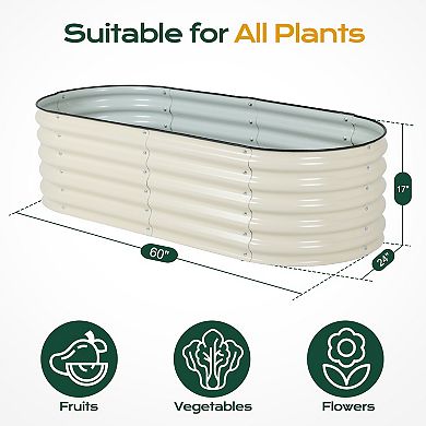 Aoodor 4 in 1 Modular Aluzinc Metal Raised Garden Bed - silver