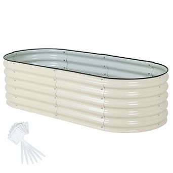 Aoodor 4 in 1 Modular Aluzinc Metal Raised Garden Bed - silver