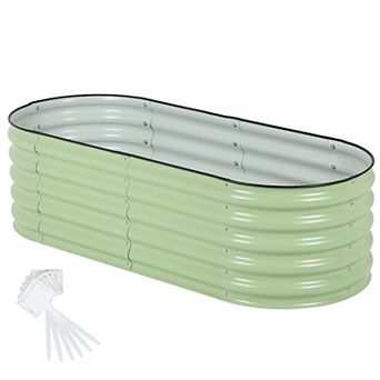 Aoodor 4 in 1 Modular Aluzinc Metal Raised Garden Bed - silver