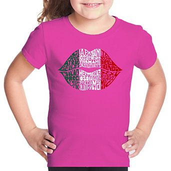 Latina Lips - Girl's Word Art T-shirt