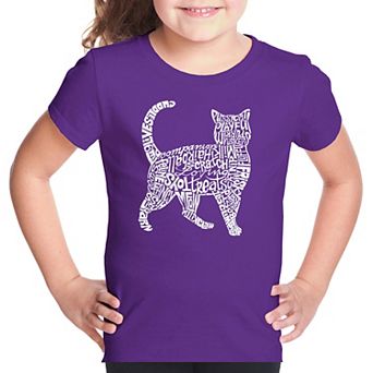 Cat - Girl's Word Art T-shirt