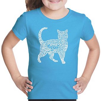Cat - Girl's Word Art T-shirt