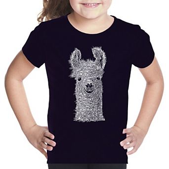 Llama - Girl's Word Art T-shirt