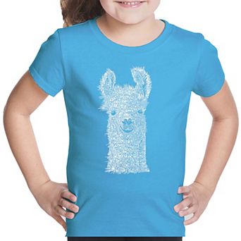 Llama - Girl's Word Art T-shirt
