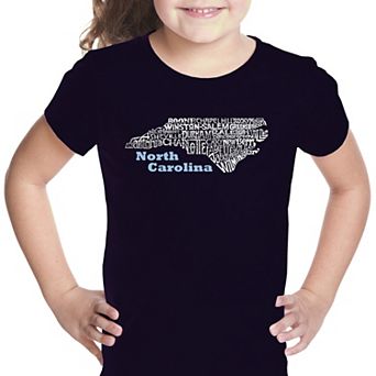 North Carolina - Girl's Word Art T-shirt
