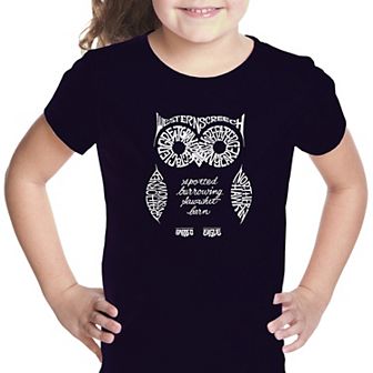 Owl - Girl's Word Art T-shirt