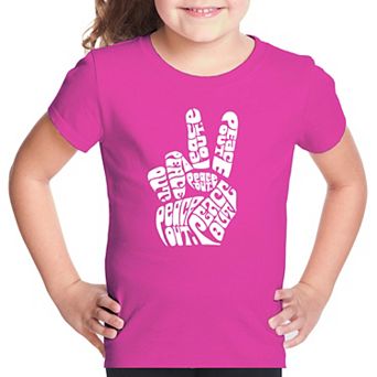 Peace Out - Girl's Word Art T-shirt
