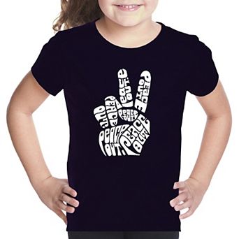 Peace Out - Girl's Word Art T-shirt