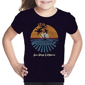 Cities In San Diego - Girl's Word Art T-shirt